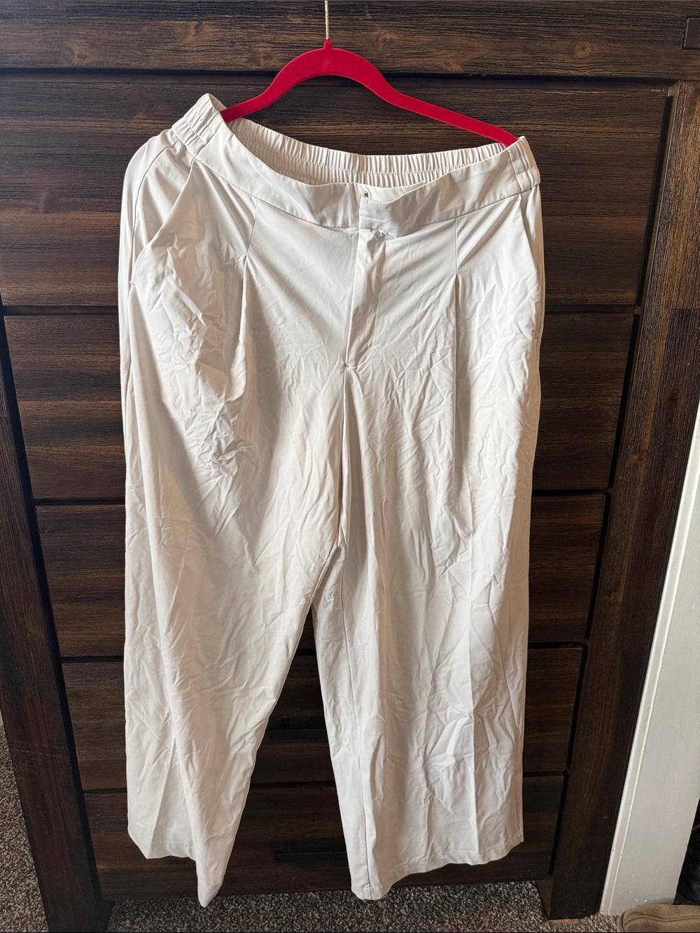 Athleta Pinnacle Cream Elastic-Waist Wide Leg